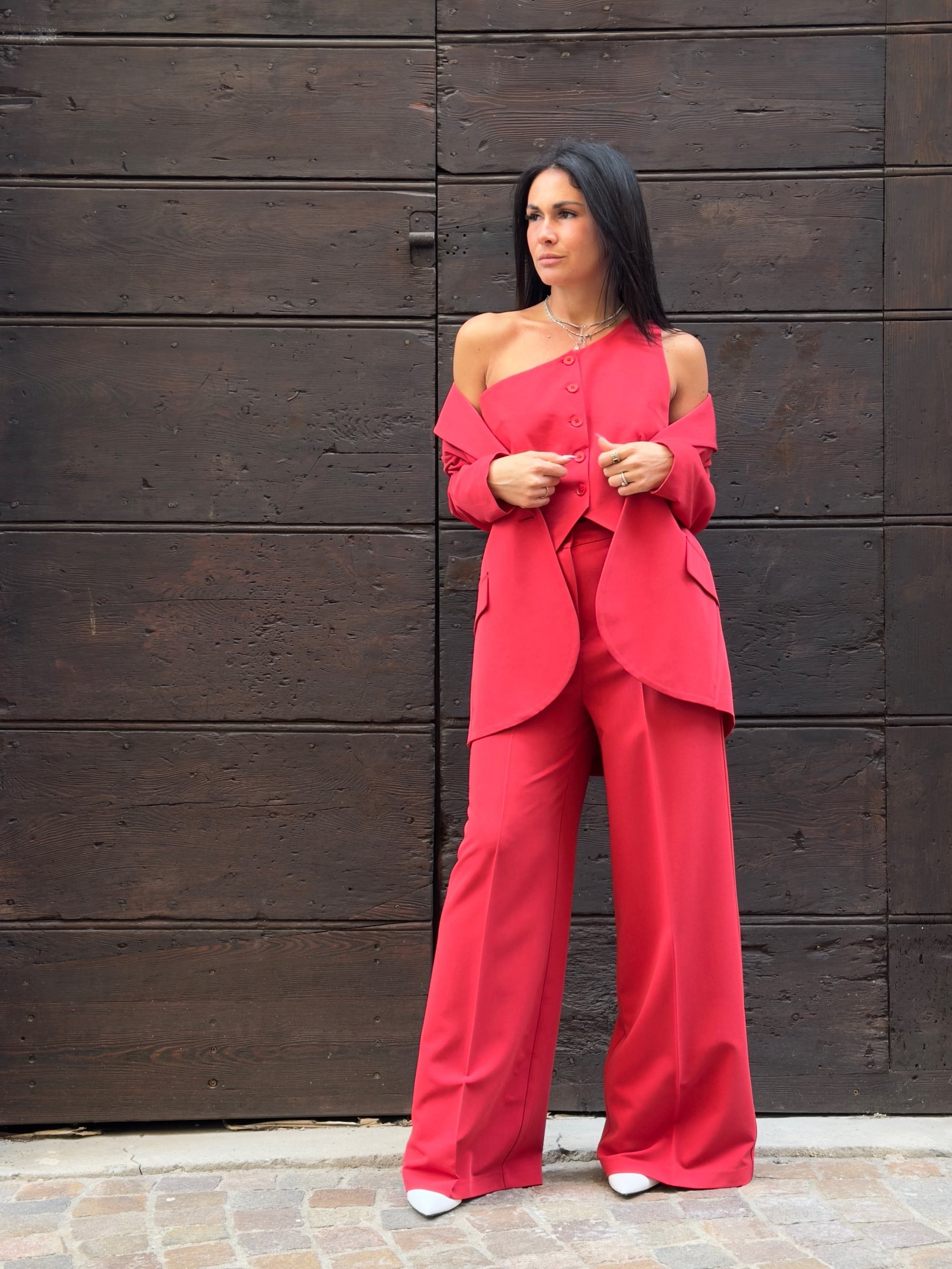 Gilet monospalla rosso