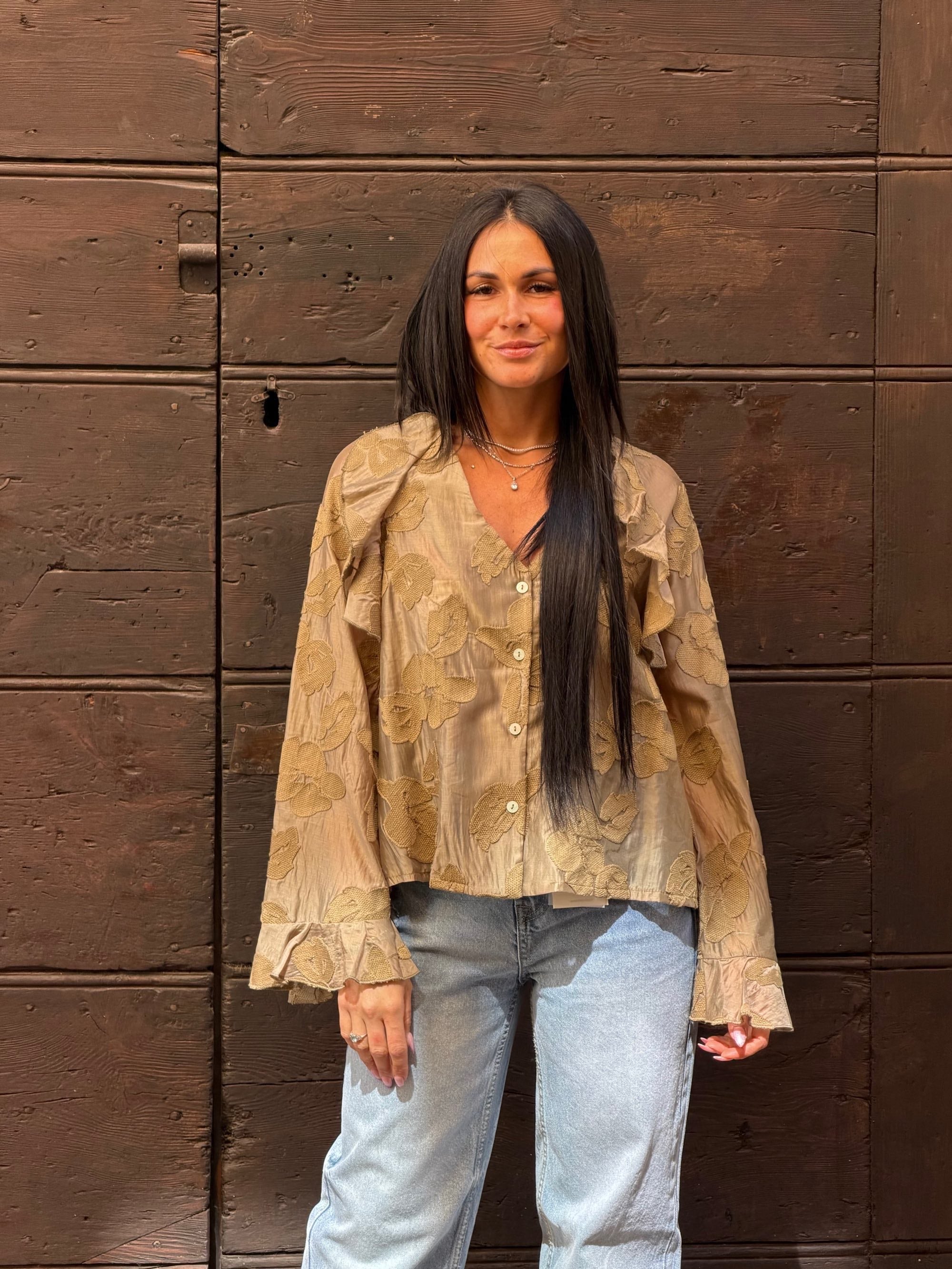 Camicia militare fiori