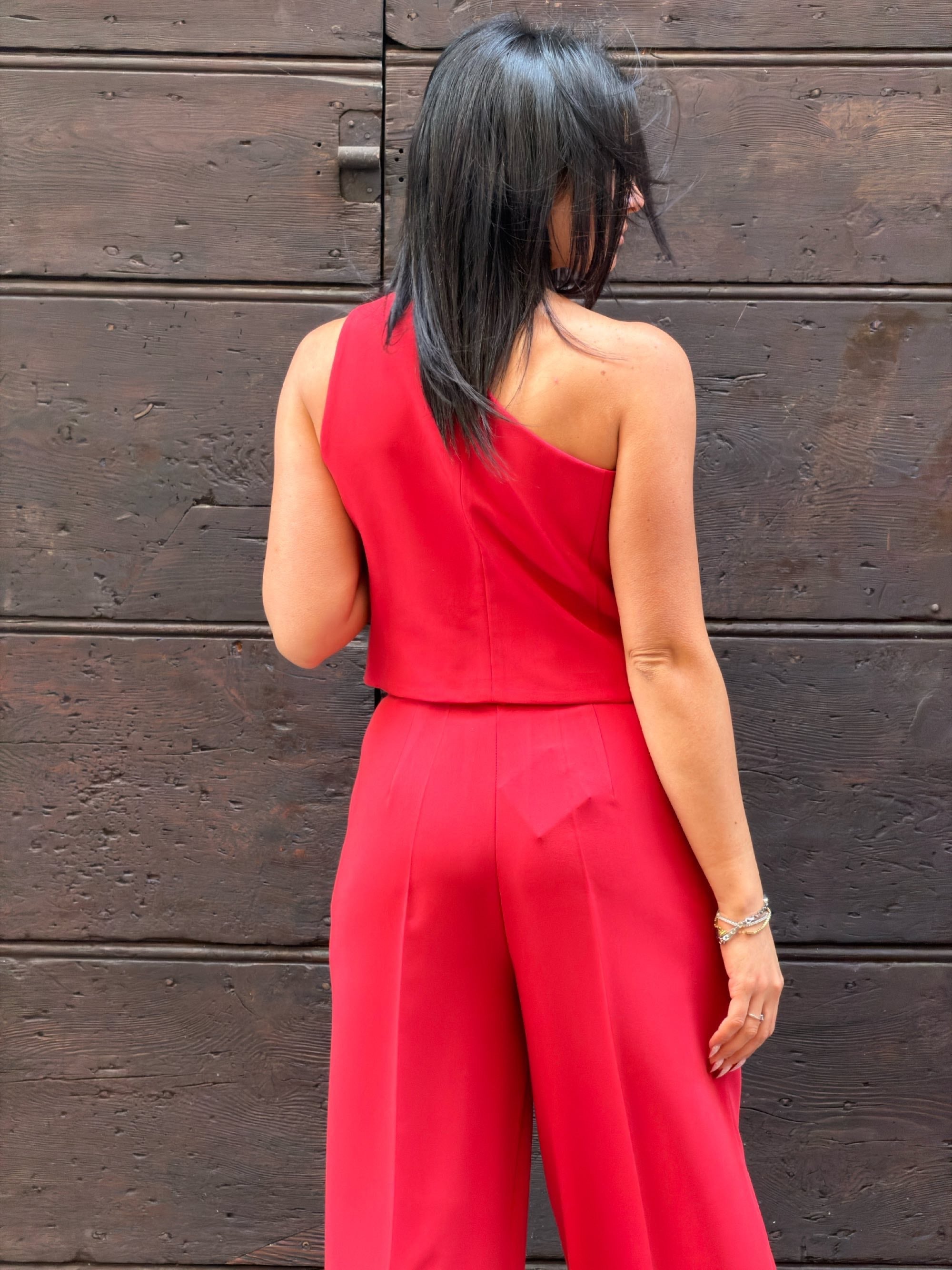 Gilet monospalla rosso