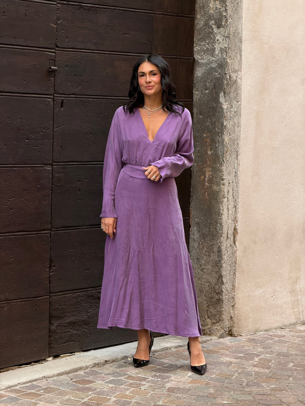 Abito lungo lavanda