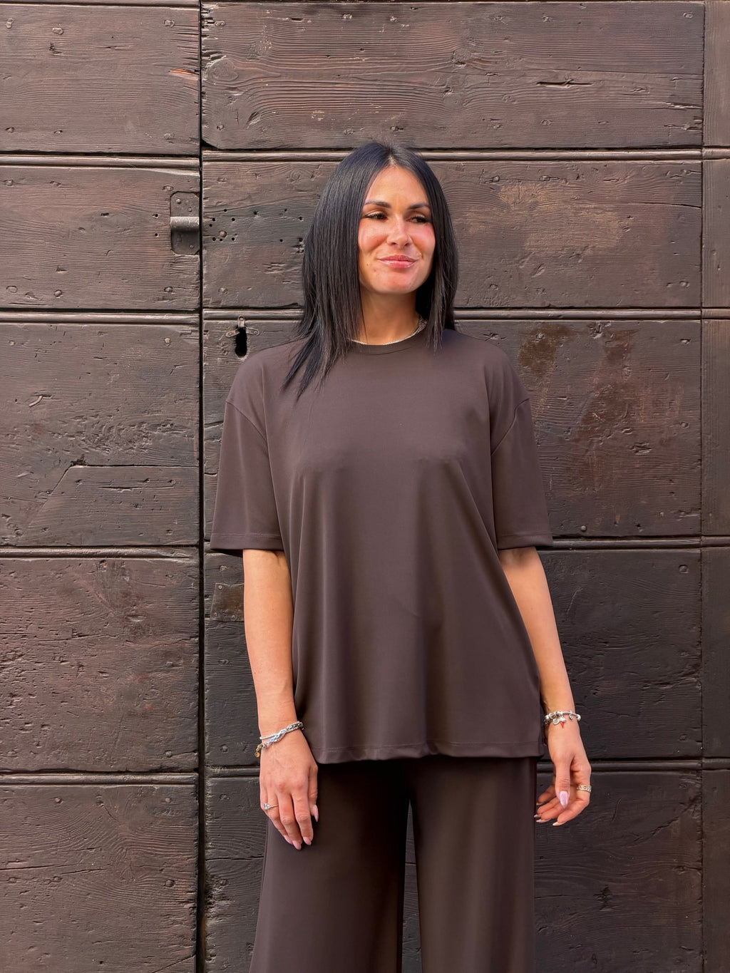 T-shirt Iris marrone