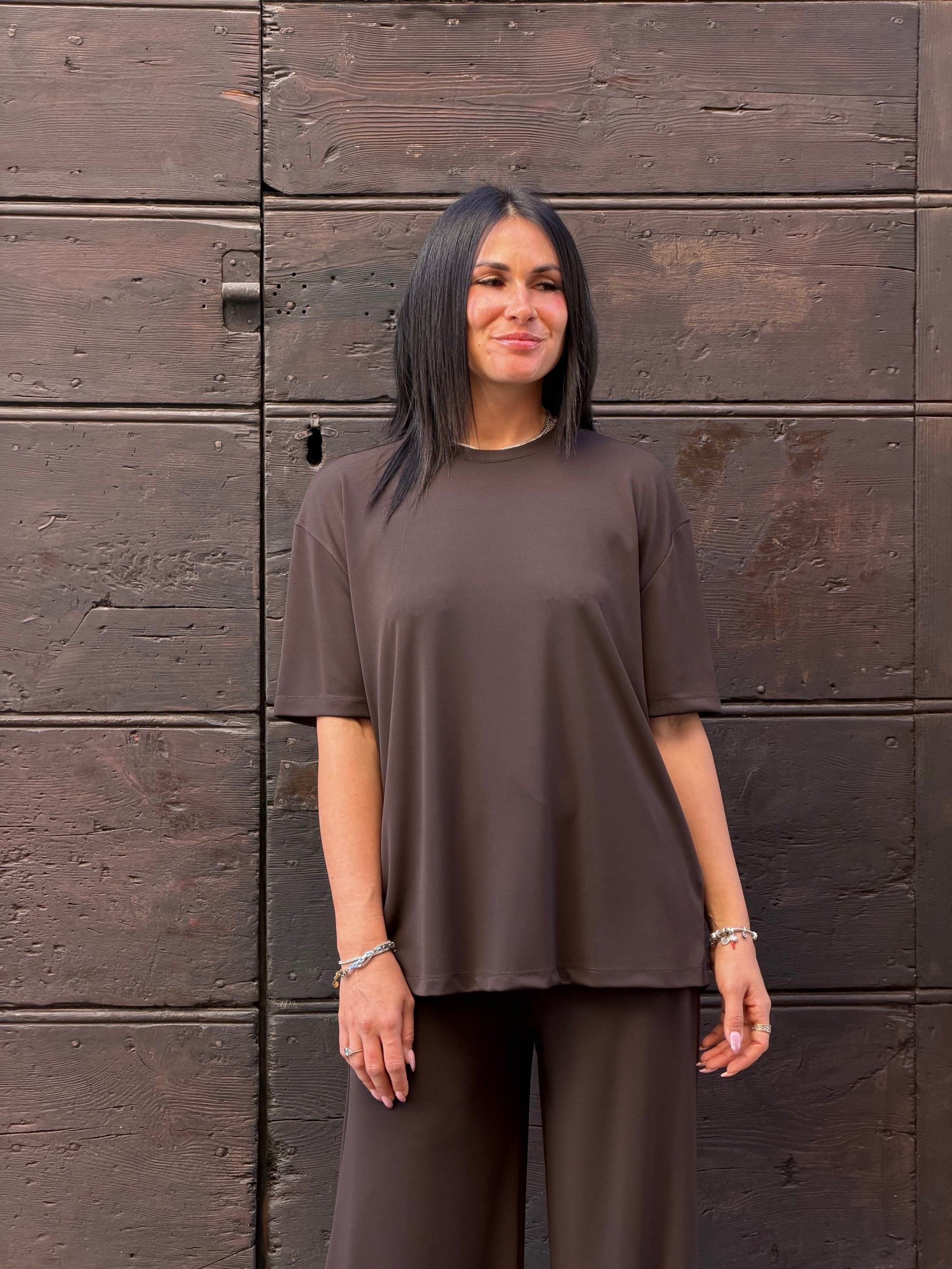 T-shirt Iris marrone