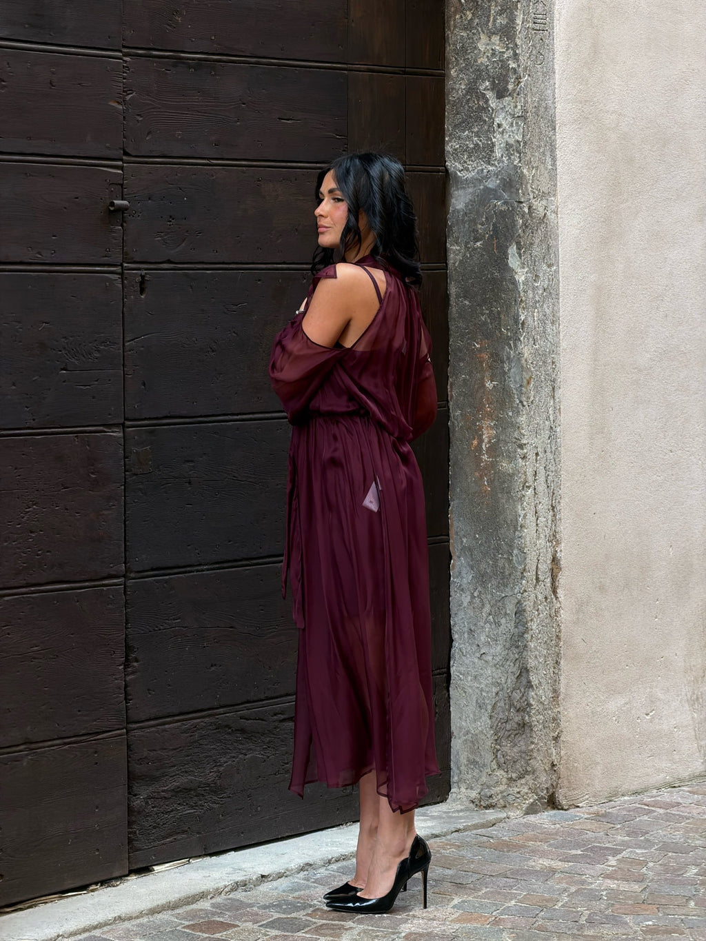Abito lungo royal brown