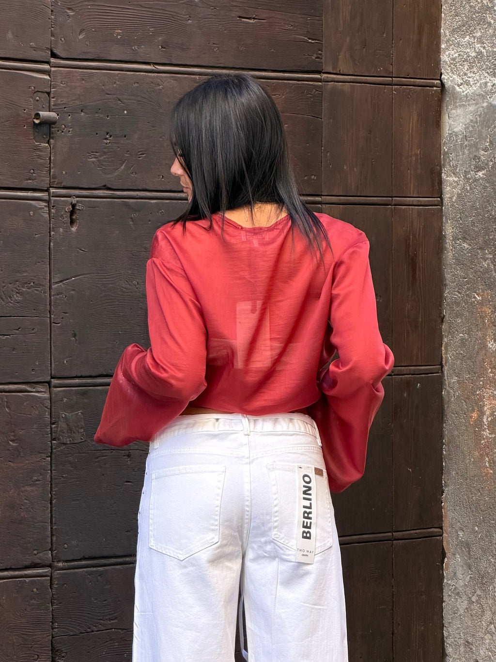Coprispalla in voile viscosa terracotta