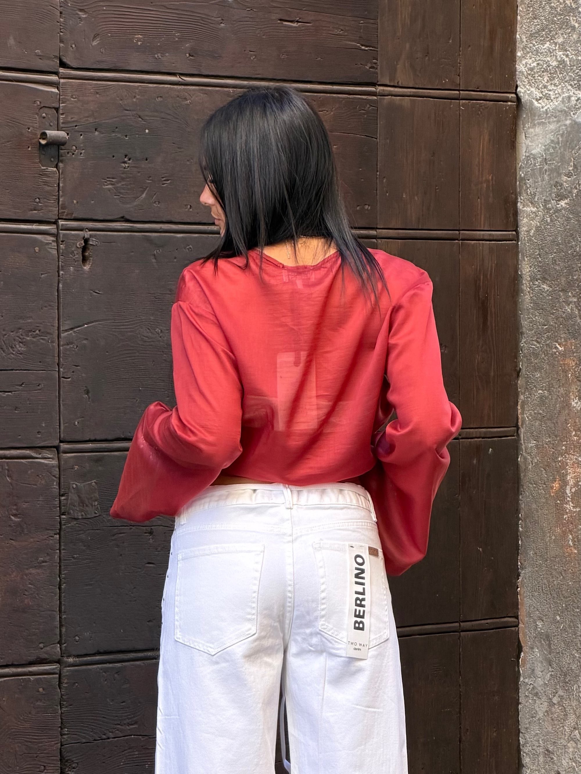 Coprispalla in voile viscosa terracotta