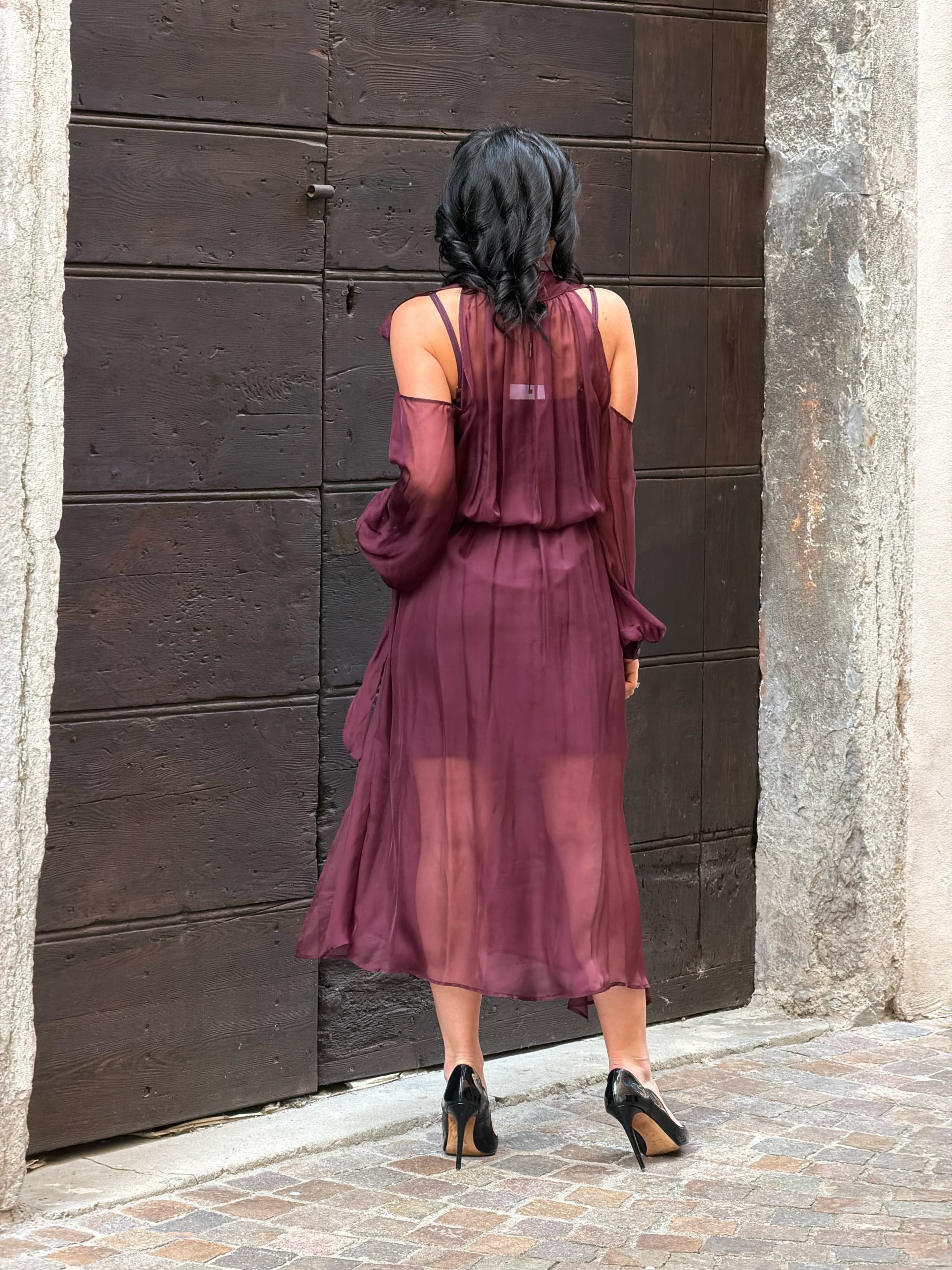 Abito lungo royal brown