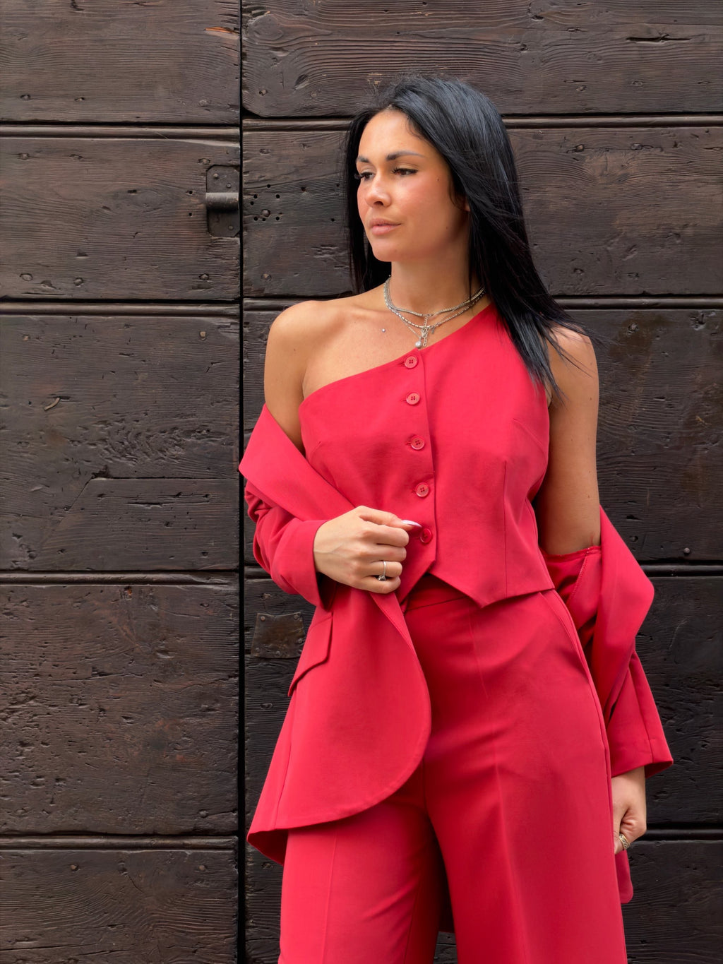 Gilet monospalla rosso