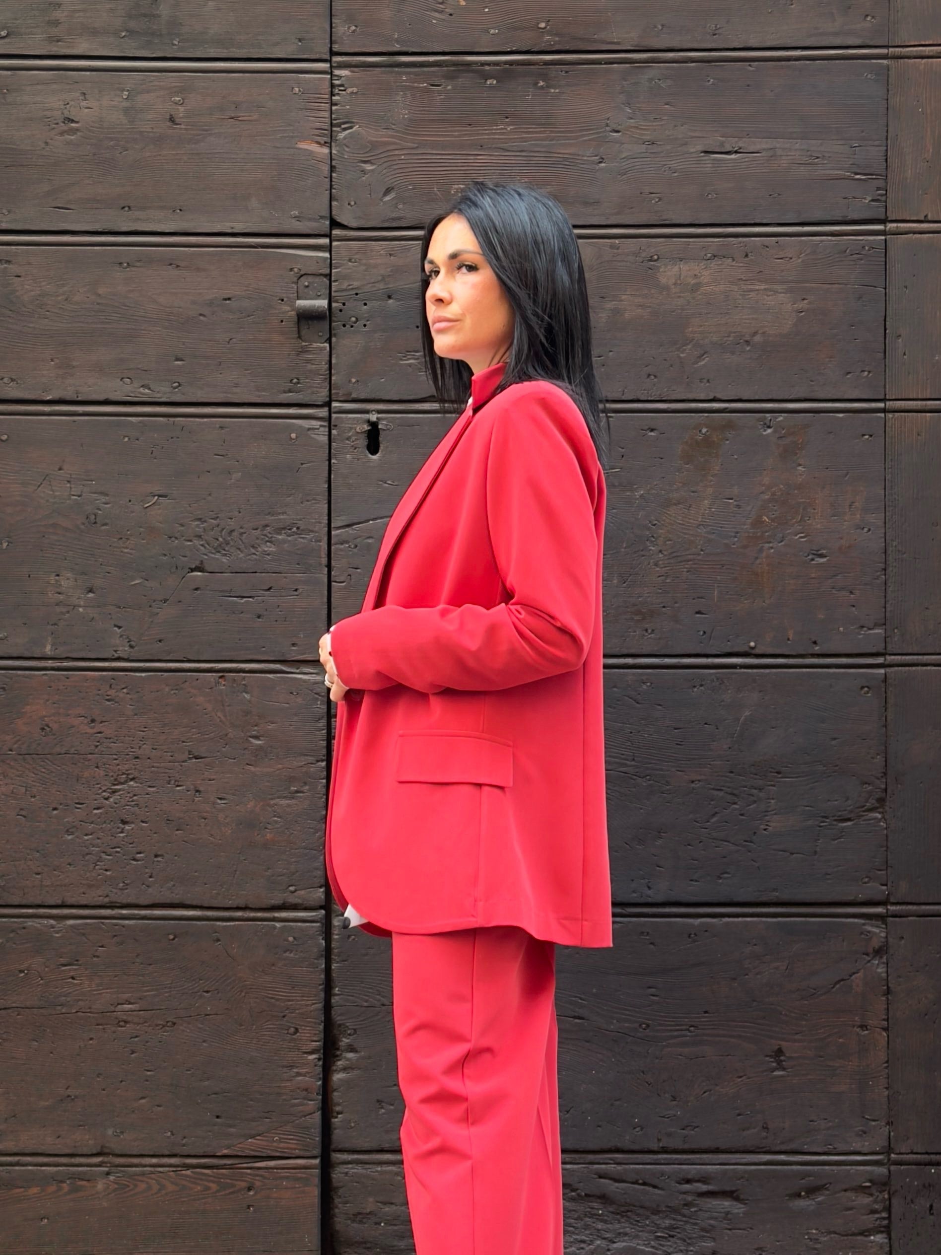Giacca un petto rosso