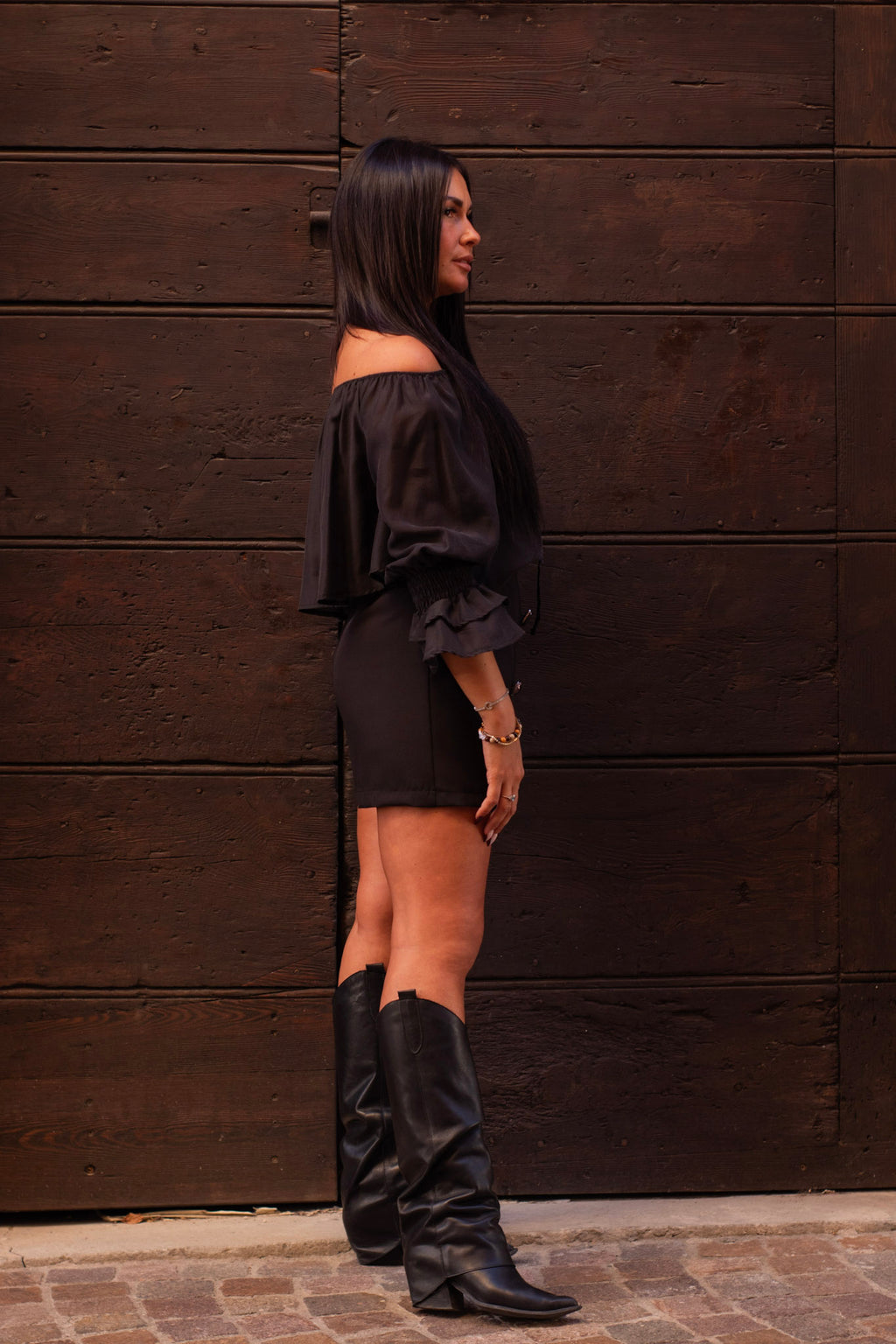 Gonna con bottoni nero