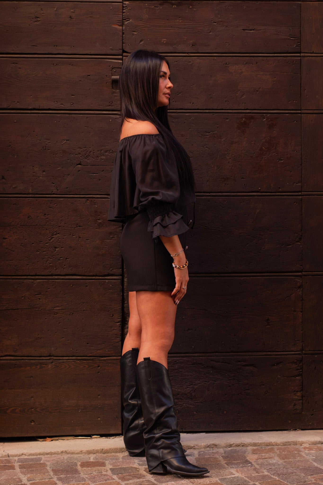 Gonna con bottoni nero