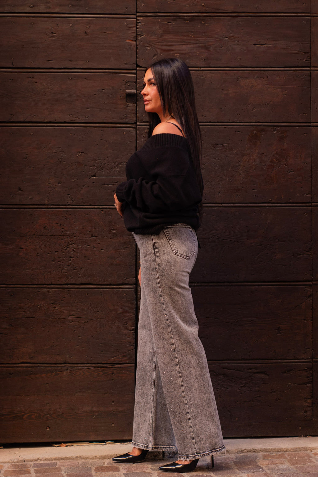 Jeans Grigio Brillantinato