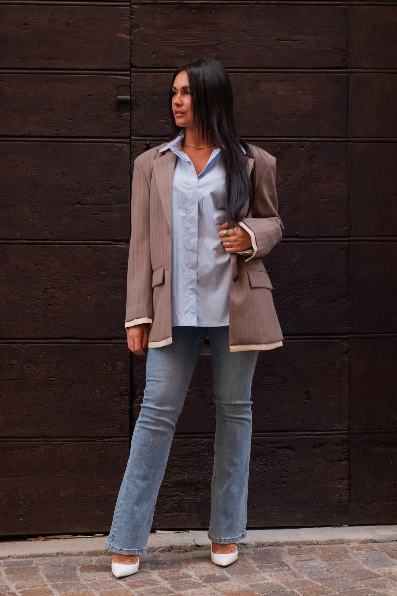 Blazer oversize monopetto Isabelle Blanche