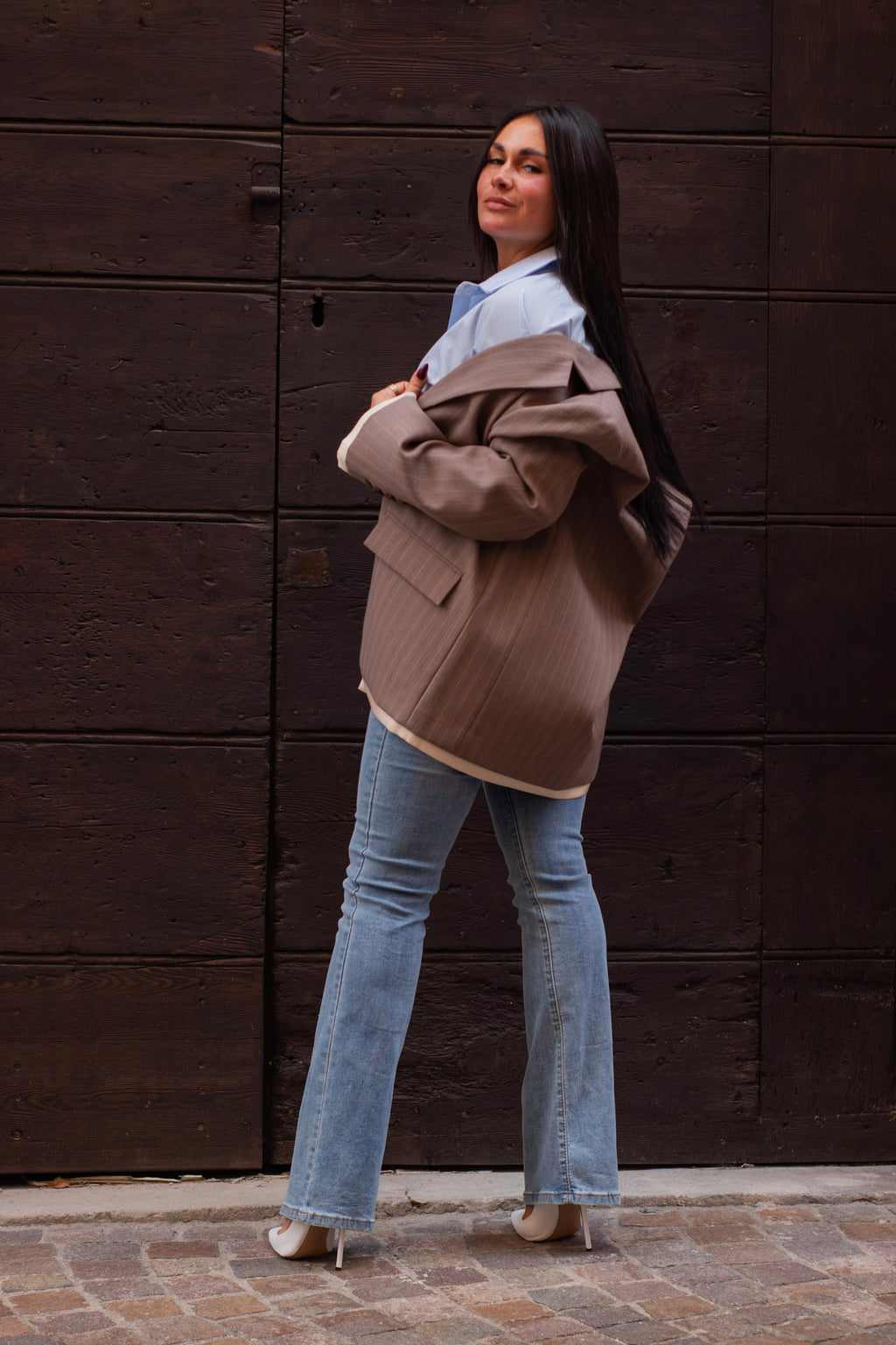 Blazer oversize monopetto Isabelle Blanche